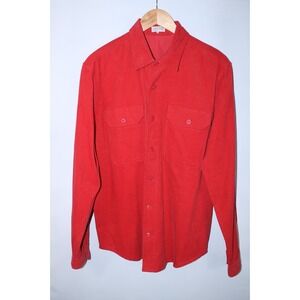 Quaker Marine Supply Men's Medium Red Long Sleeve Corduroy Shirt